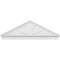 Ekena Millwork Peaked Cap 4 Spoke Architectural PVC Combination Pediment, 74"W x 25-3/8"H x 2-3/4"P (Pitch 6/12) PEDPC074X255PKC04 - alternate 4